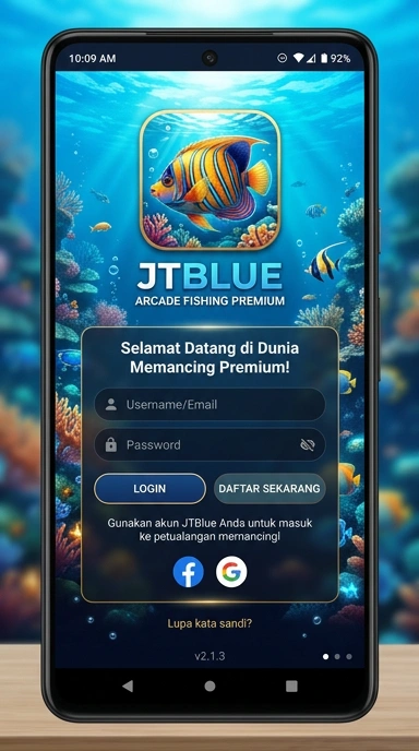 Cuplikan layar menu unduhan jtblue untuk perangkat Android